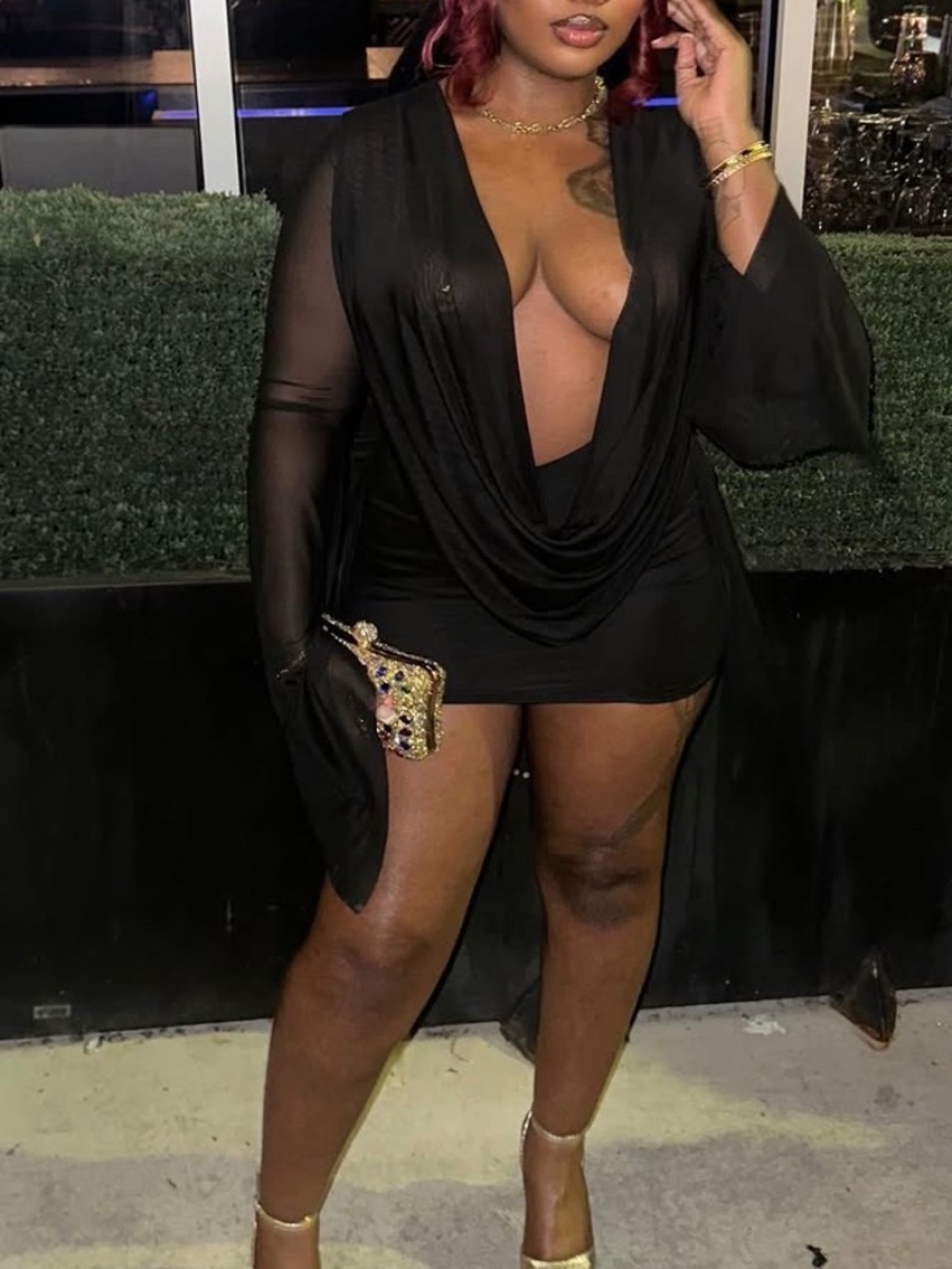 Black mini dress